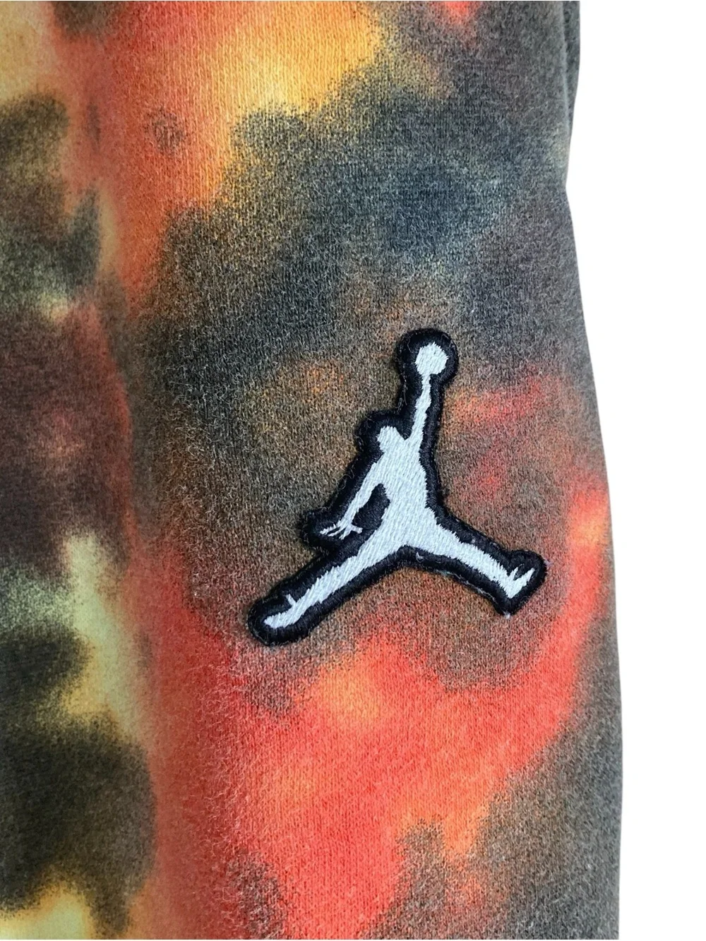 Jordan Smoke Orange Black Tie-Dye Kids Crewneck Sweatshirt & Joggers Set